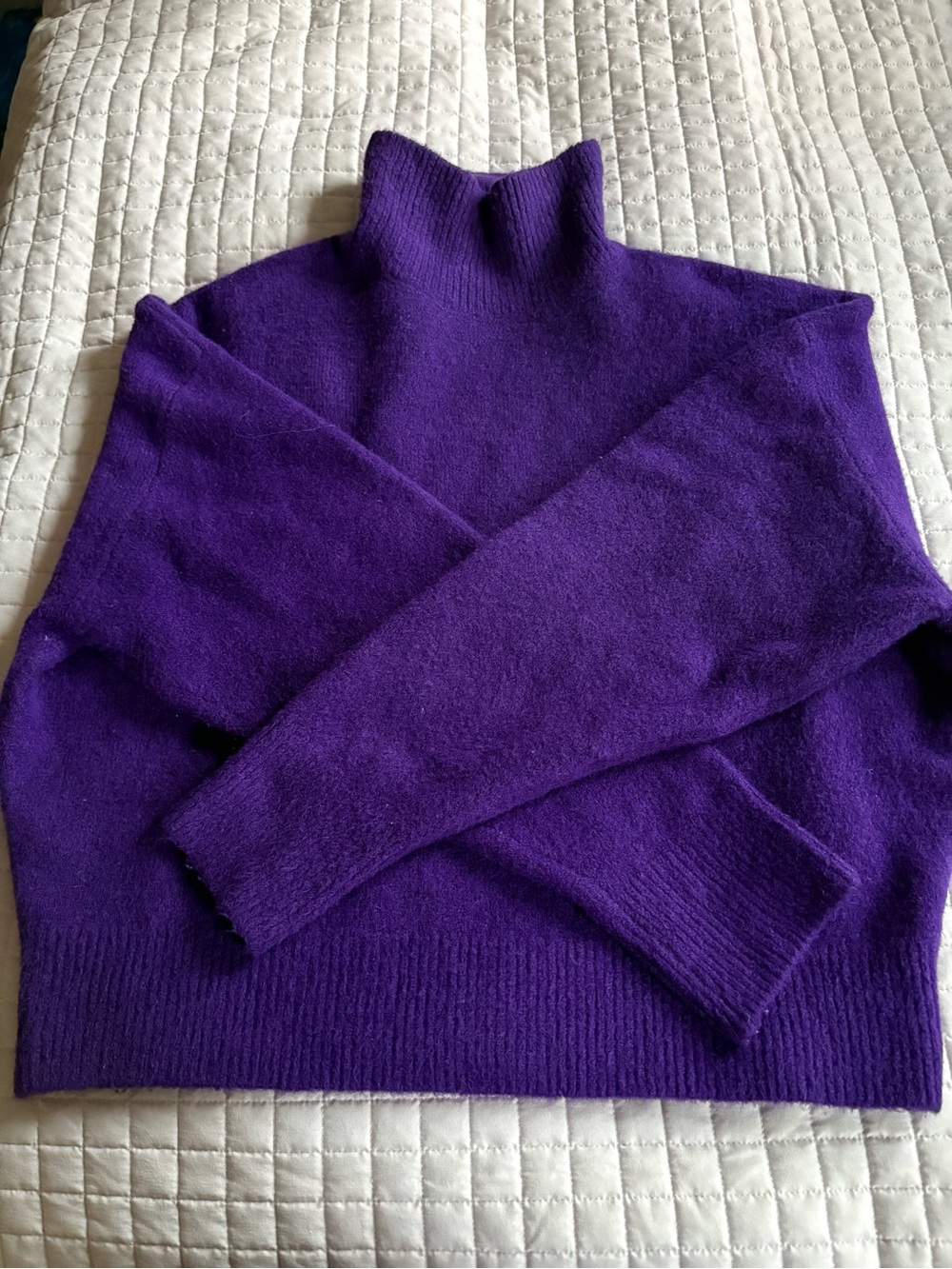 Zara Purple Wool Blend Turtleneck Women's Sweater - size M